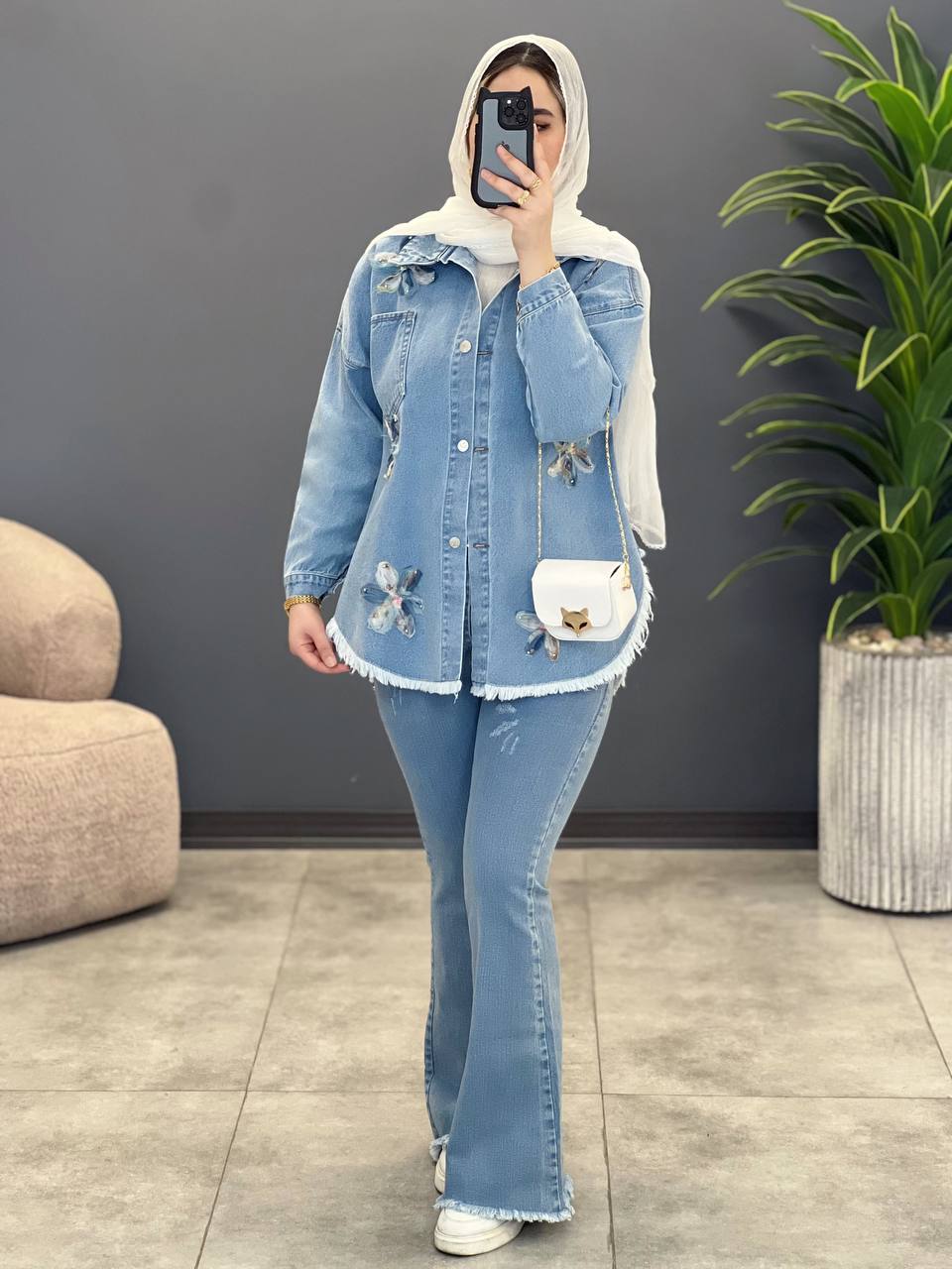 1548- کت جین شکوفه