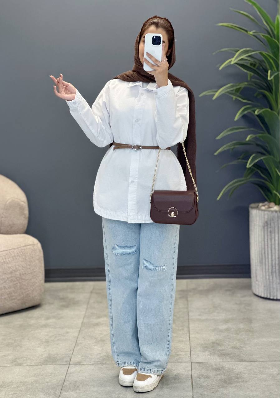 1571- شومیز کتان سپید