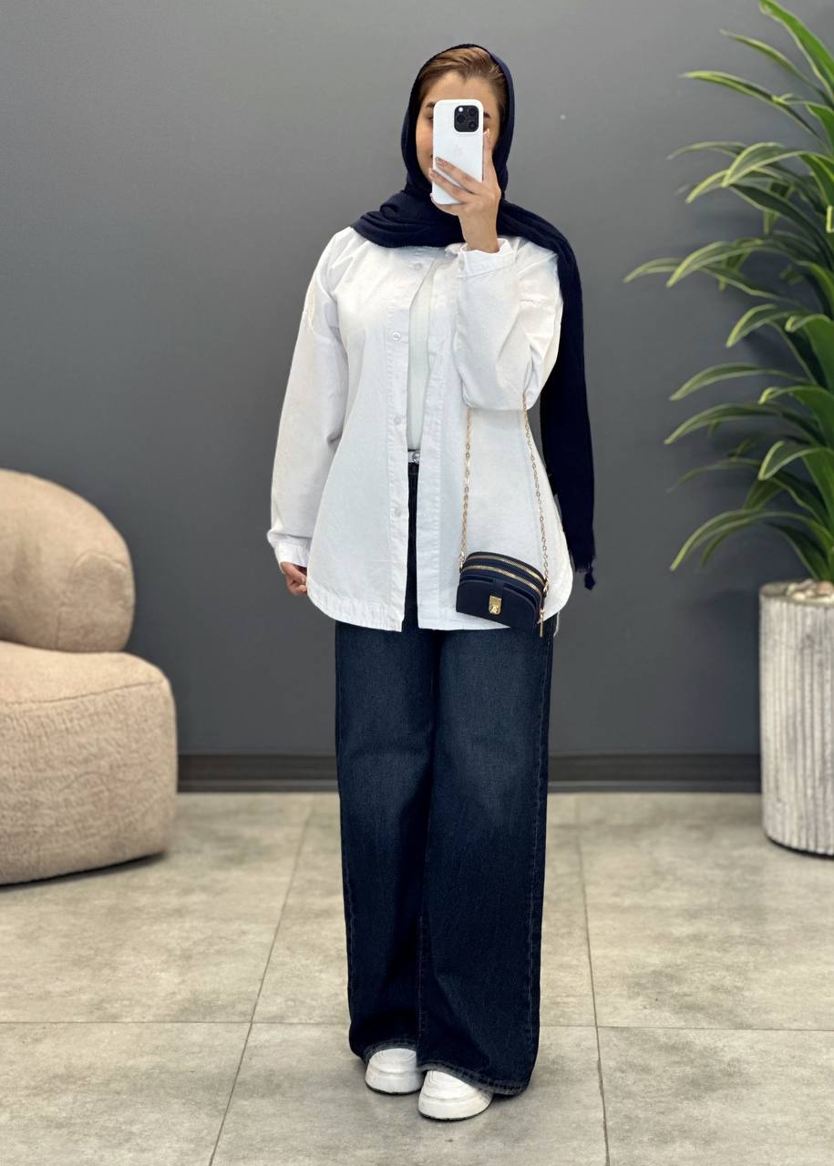 1571- شومیز کتان سپید