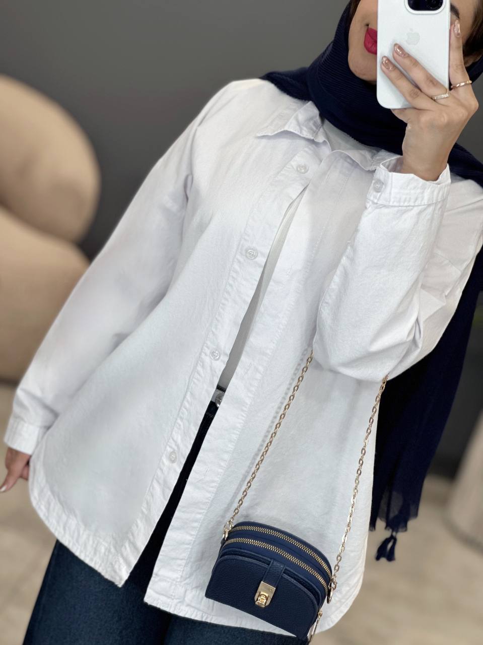 1571- شومیز کتان سپید