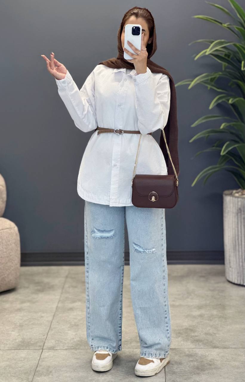 1571- شومیز کتان سپید