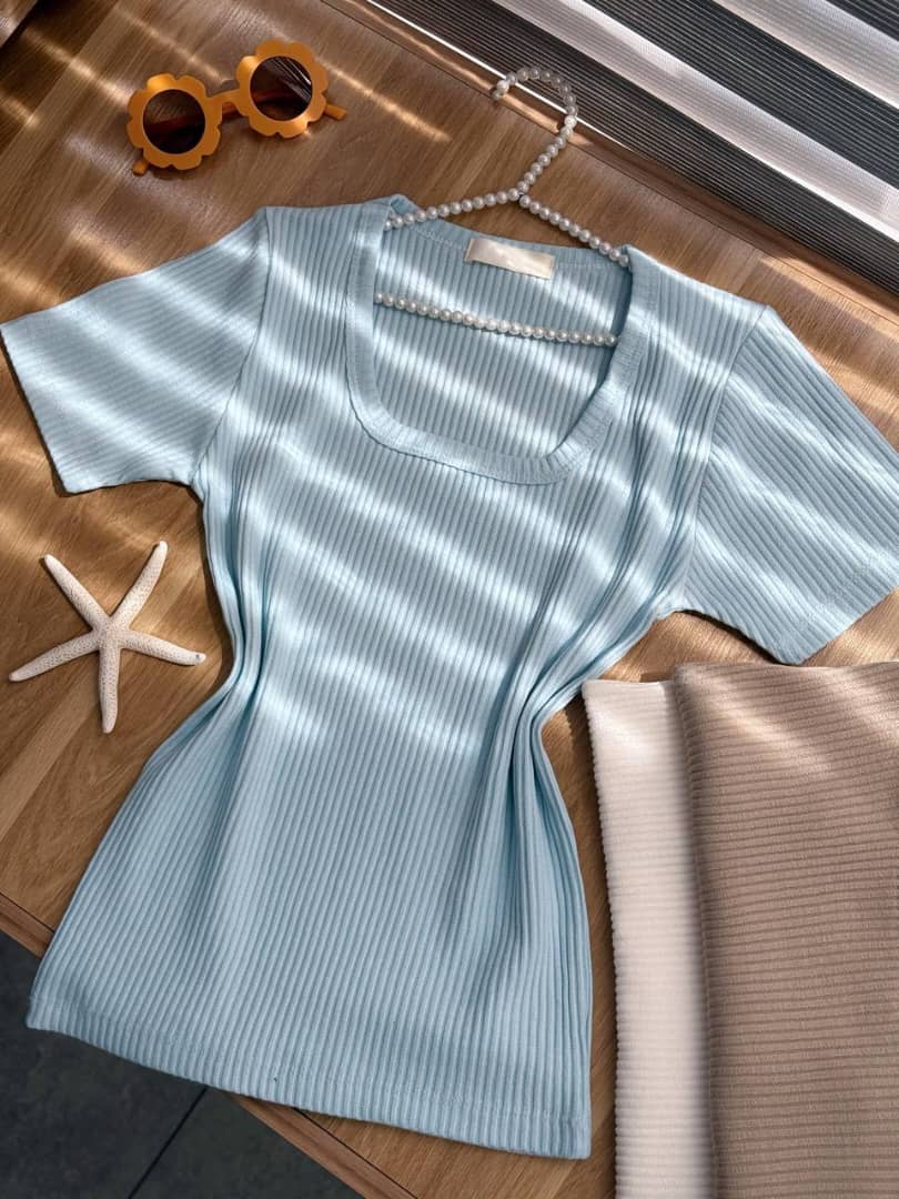 1574- تاپ آستین کوتاه پلیسه