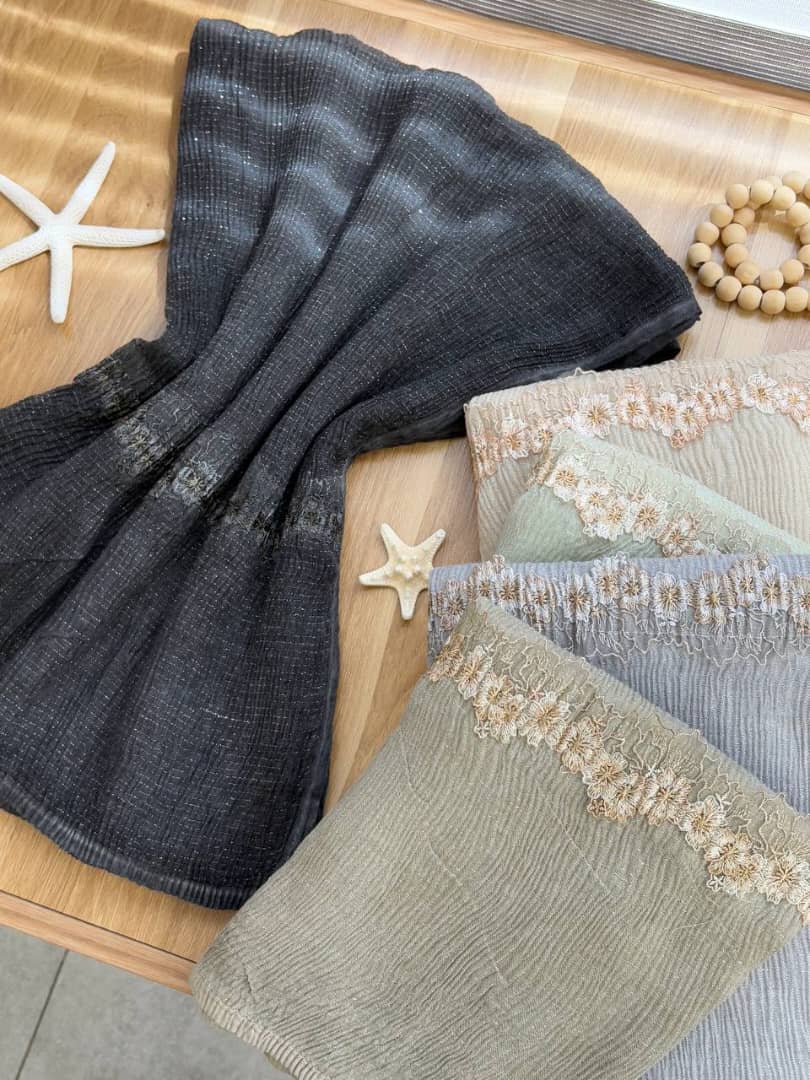 1576- شال پلیسه نخ شاین