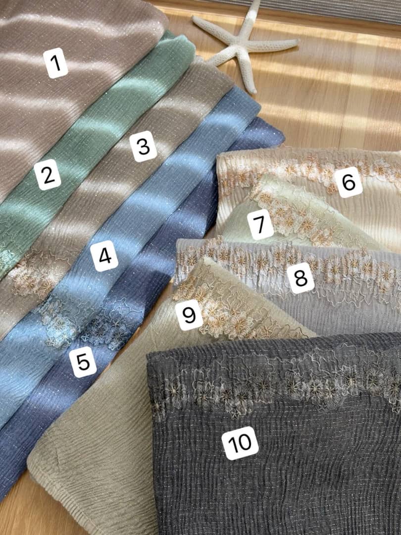 1576- شال پلیسه نخ شاین