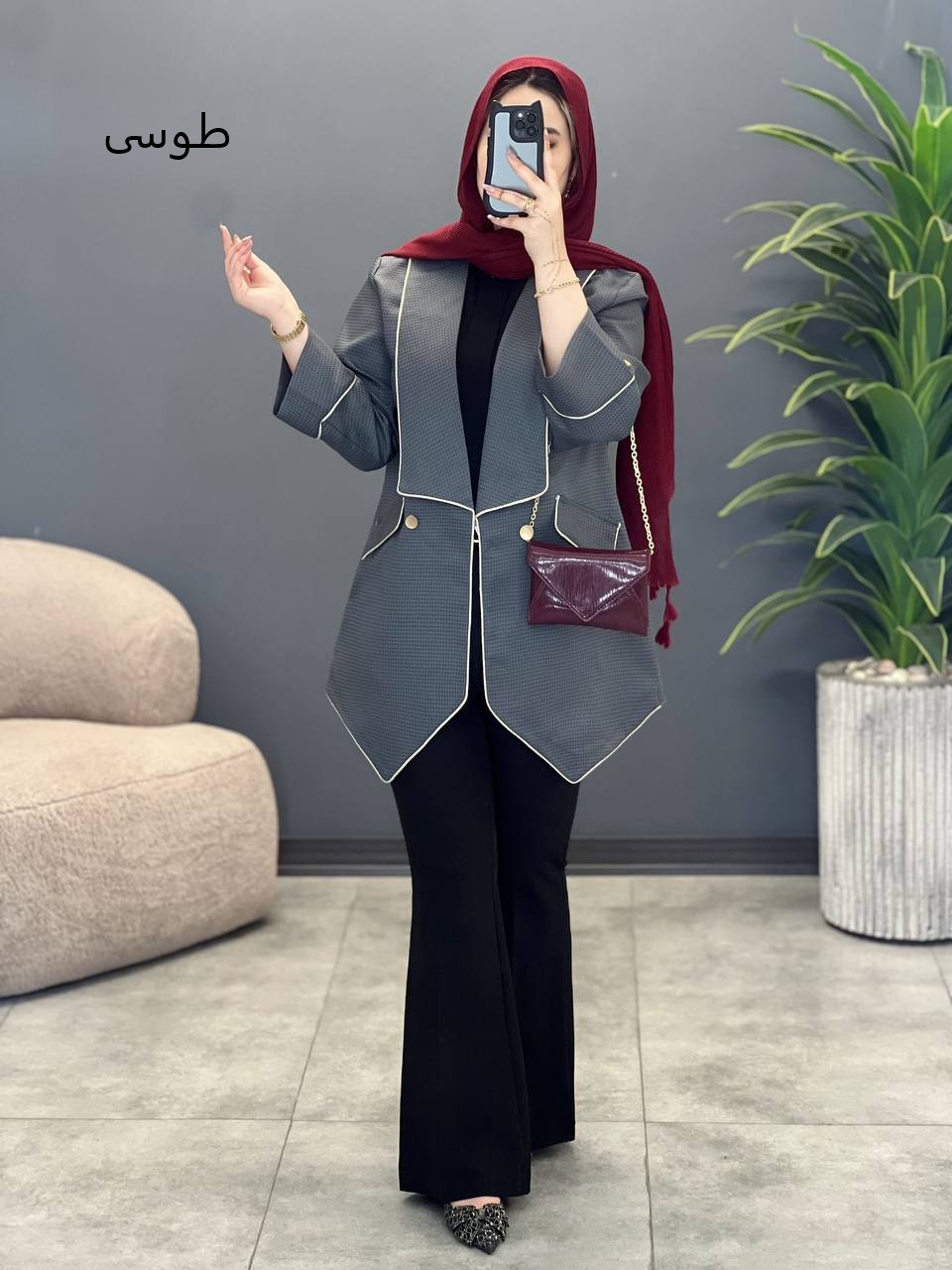 1603- کت مزونی پرهون