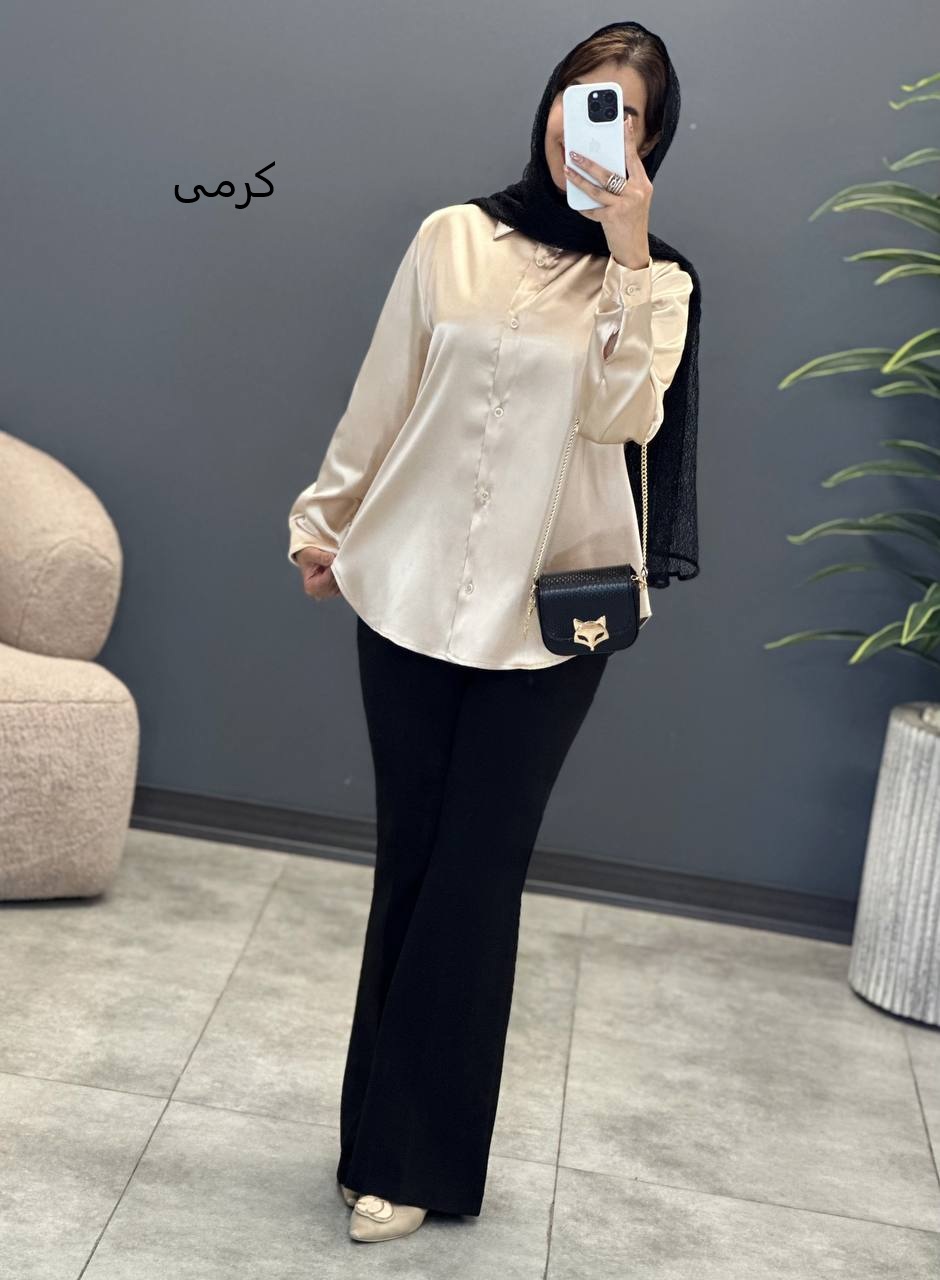 1610- شومیز ساتن جلو دکمه