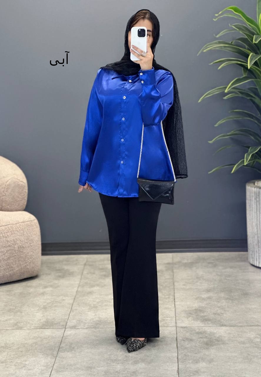 1610- شومیز ساتن جلو دکمه