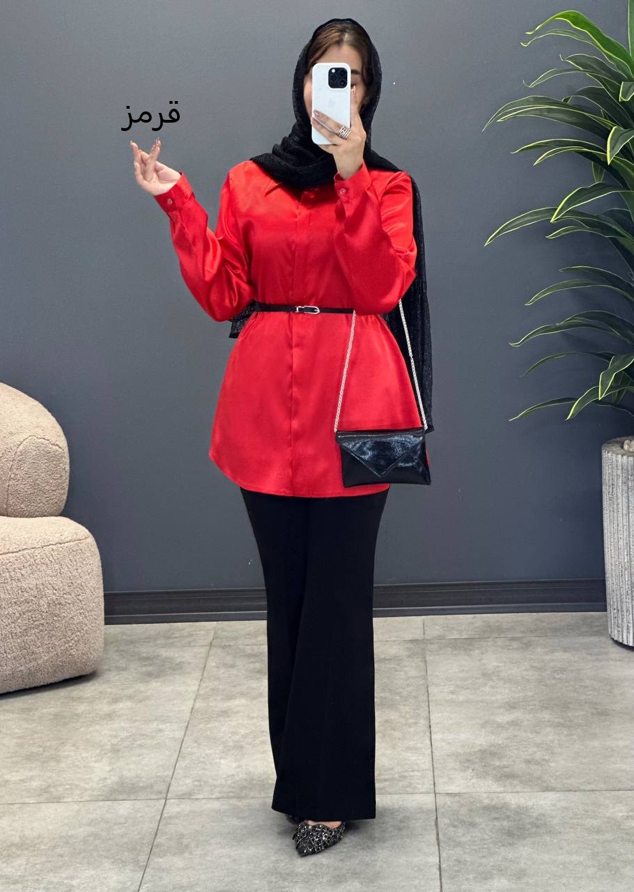 1610- شومیز ساتن جلو دکمه