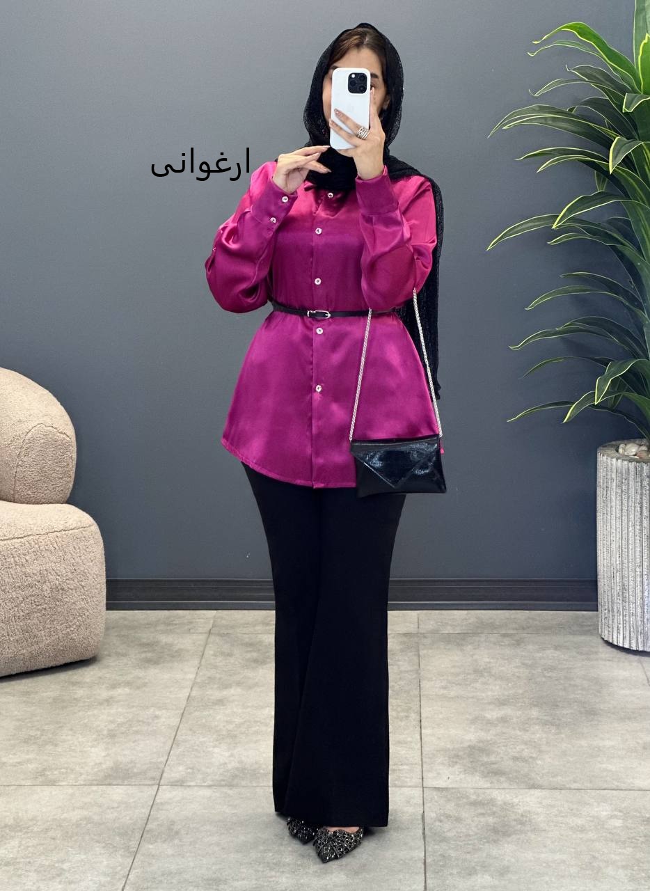 1610- شومیز ساتن جلو دکمه