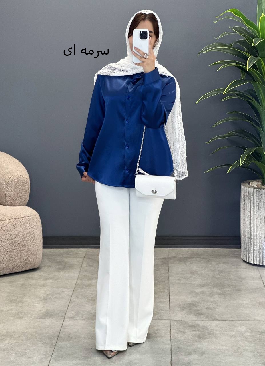 1610- شومیز ساتن جلو دکمه