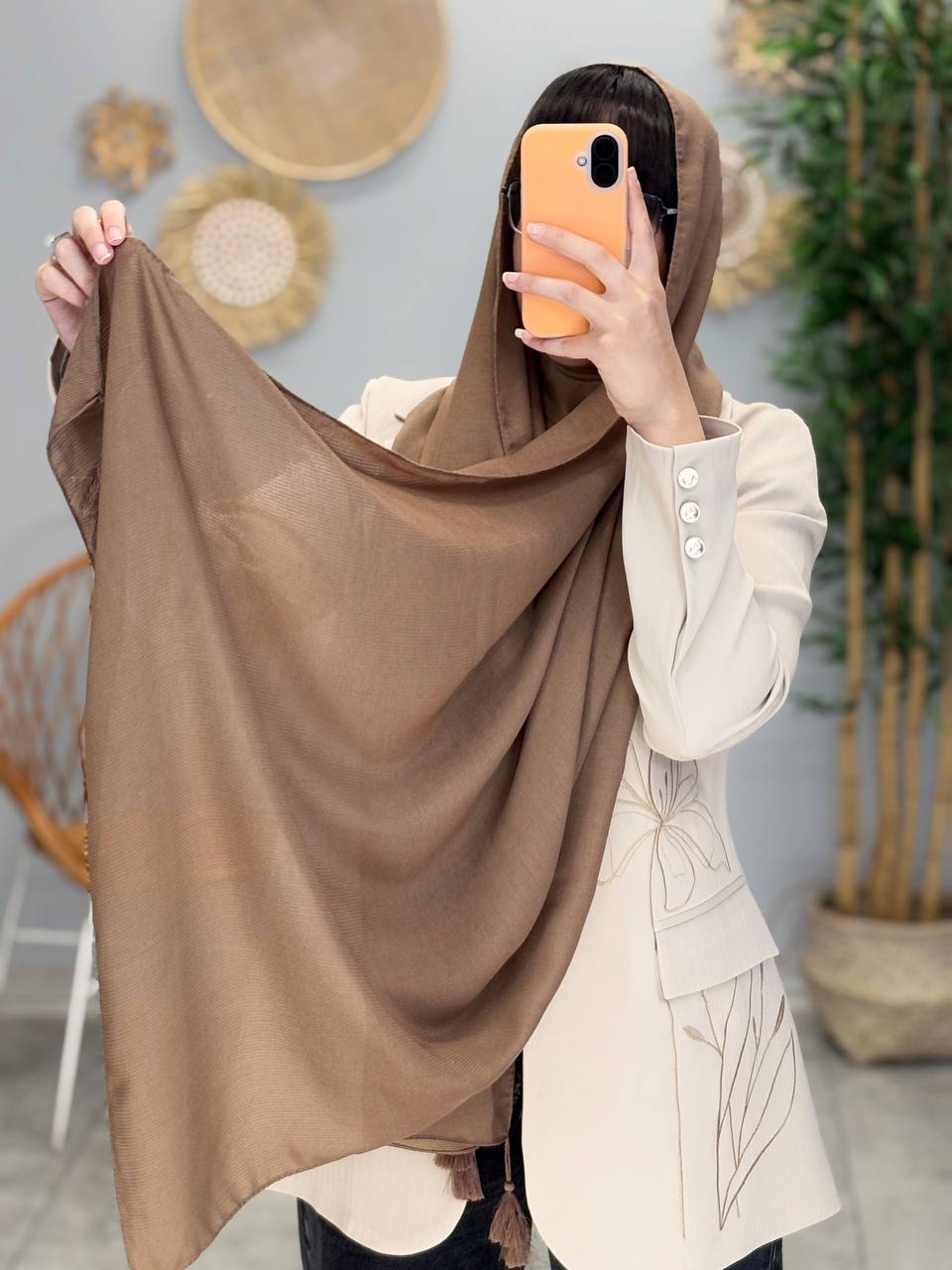 1617- شال وارداتی موکا