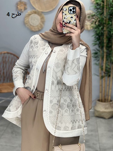 1611- کت لینن سوزن دوزی