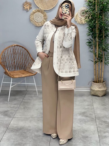 1611- کت لینن سوزن دوزی