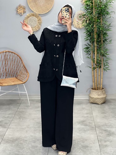 1611- کت لینن سوزن دوزی