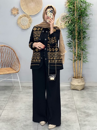 1611- کت لینن سوزن دوزی