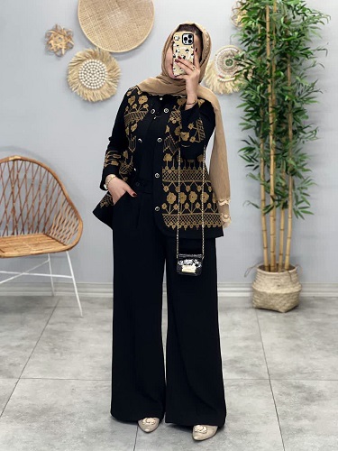 1611- کت لینن سوزن دوزی