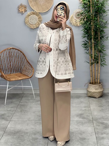 1611- کت لینن سوزن دوزی