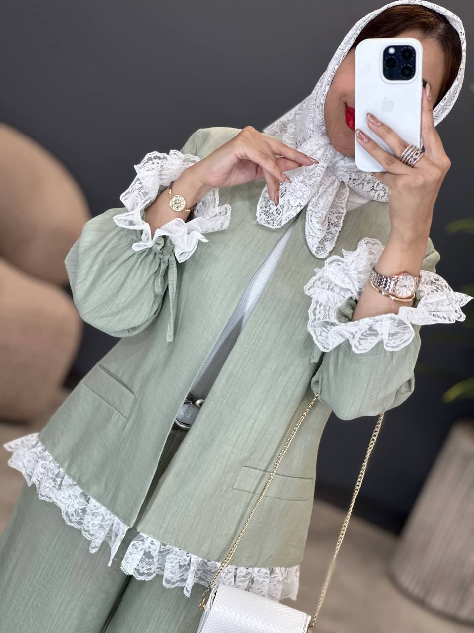 1673- کت و شلوار شکوفه