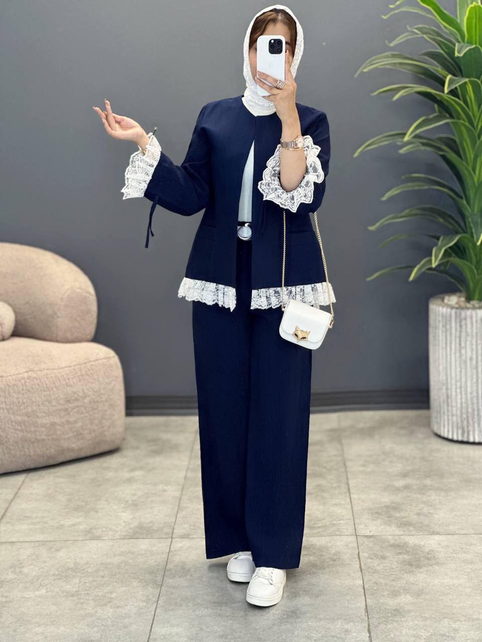 1673- کت و شلوار شکوفه