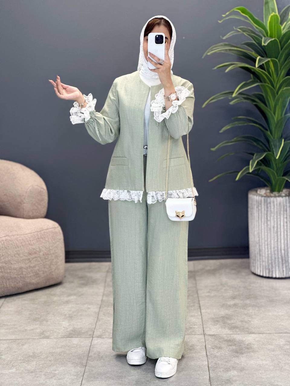 1673- کت و شلوار شکوفه