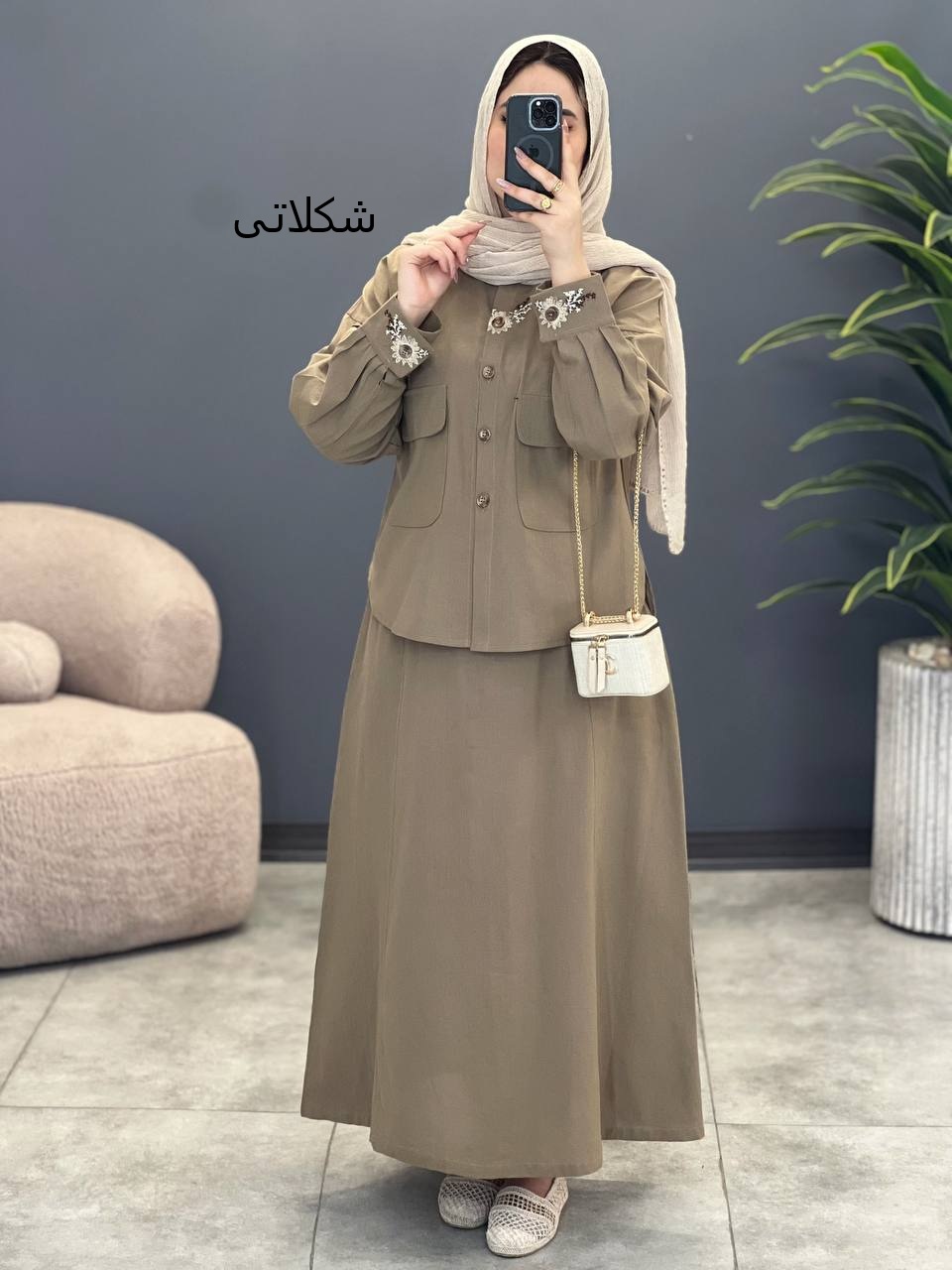 1689- شومیز و دامن دیلان