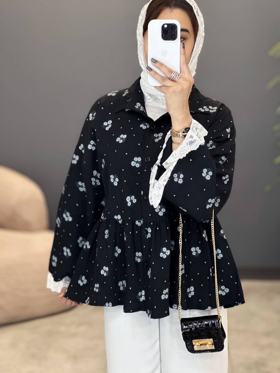 1725- شومیز عروس گلدار