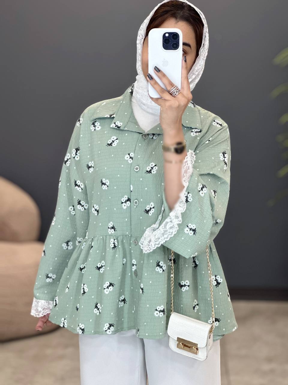 1725- شومیز عروس گلدار