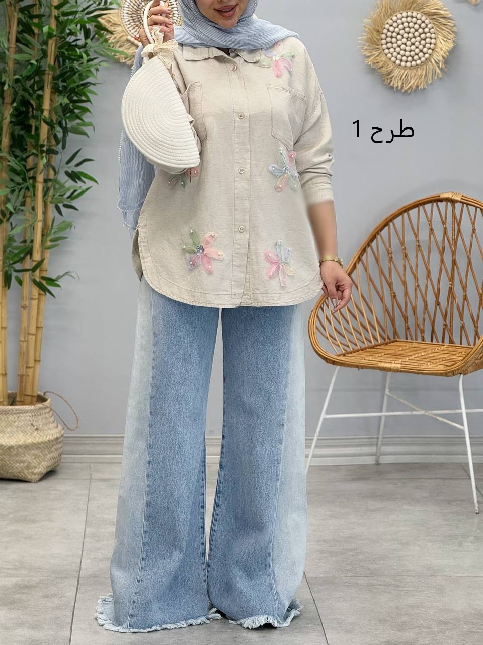 1739 -کت لینن شکوفه
