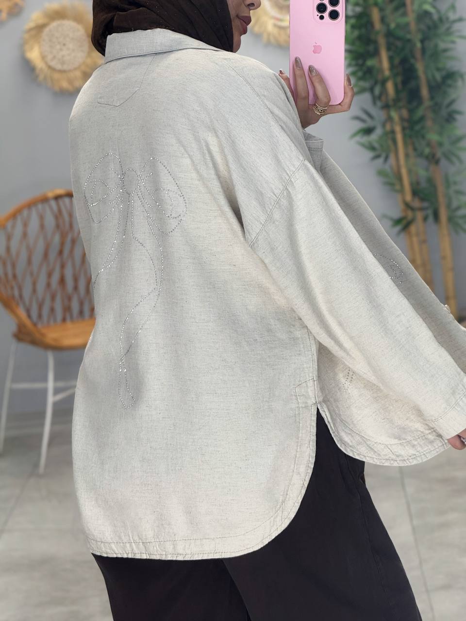 1739 -کت لینن شکوفه