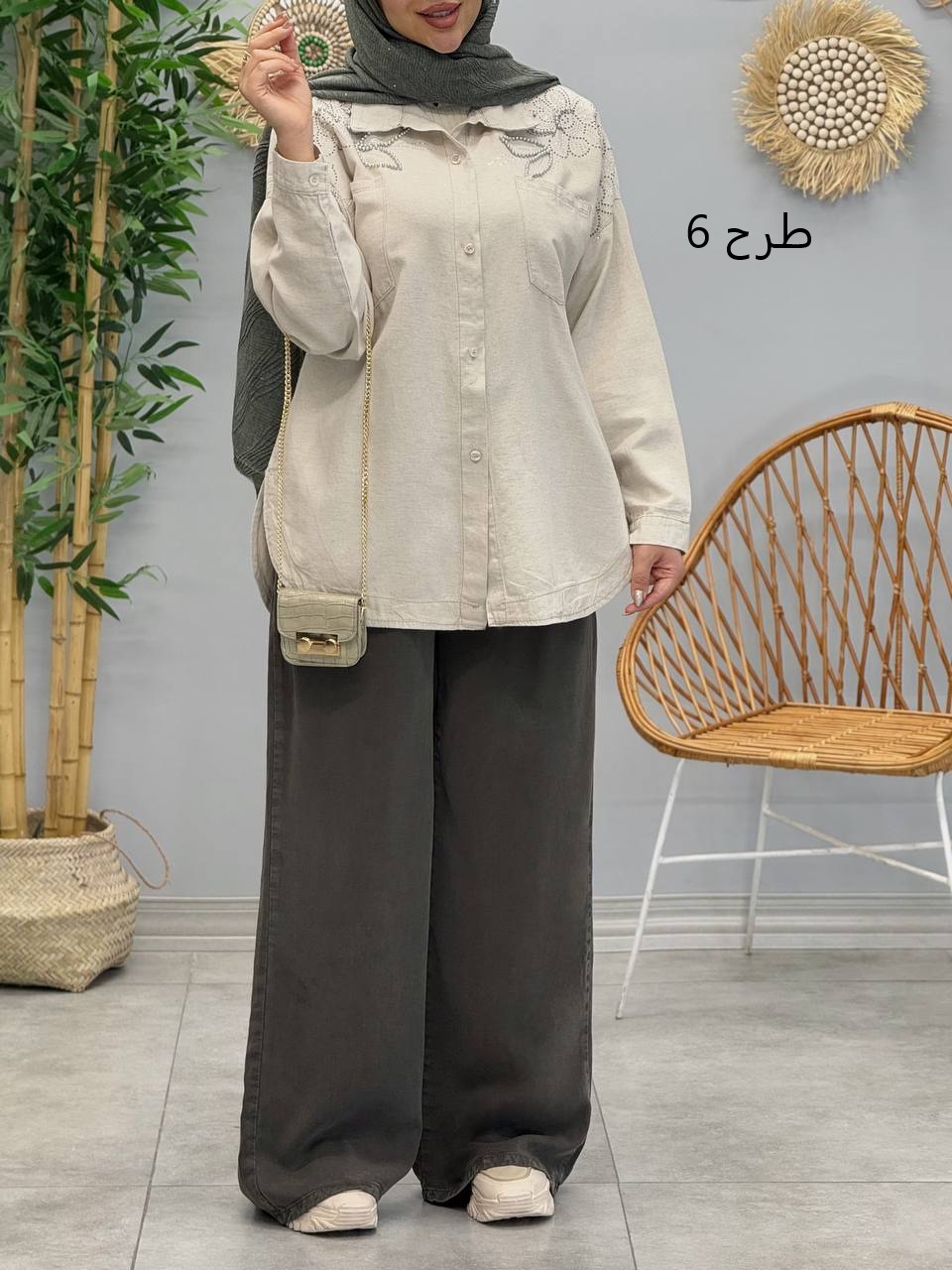 1739 -کت لینن شکوفه