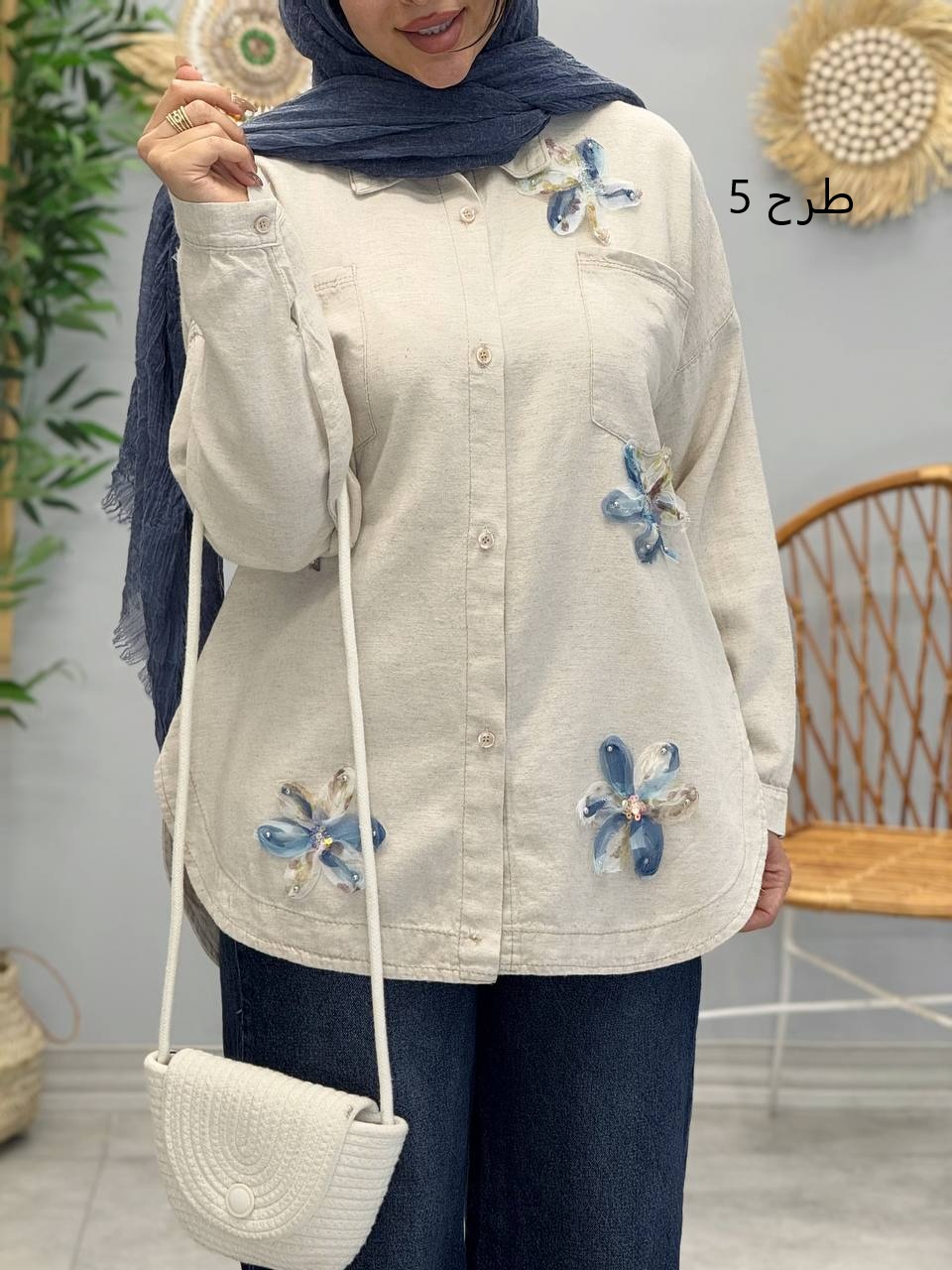 1739 -کت لینن شکوفه