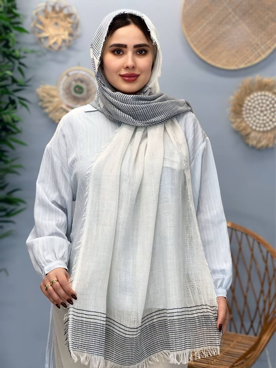 1760- شال لینن رزا