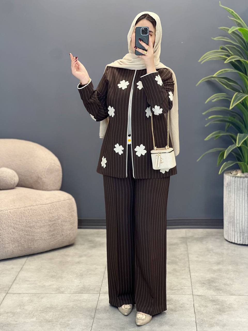 1434- ست کت و شلوار دیپلمات شکوفه
