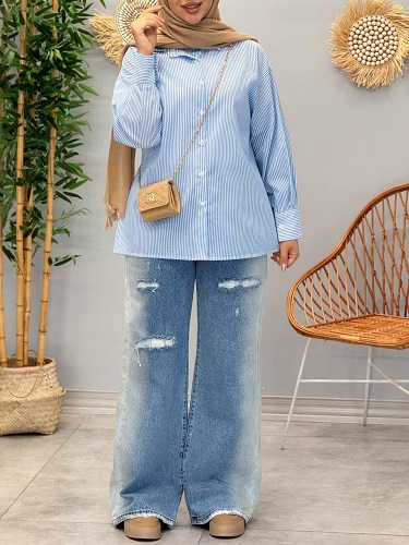 1798-شومیز بیسیک راه راه