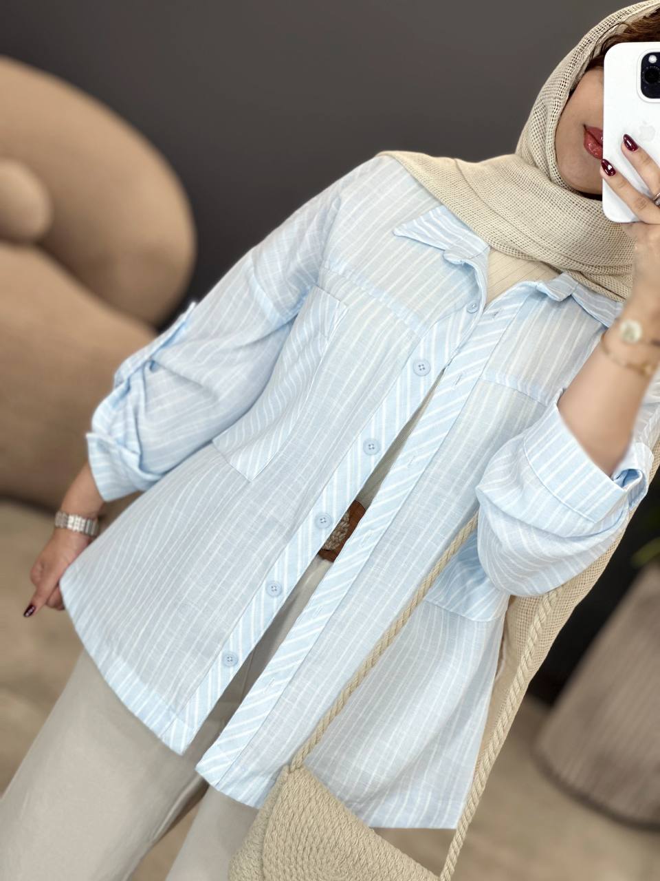 1800- مانتو لینن ثمین