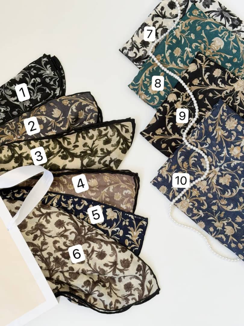 1802- روسری ژاکارد دست دوز