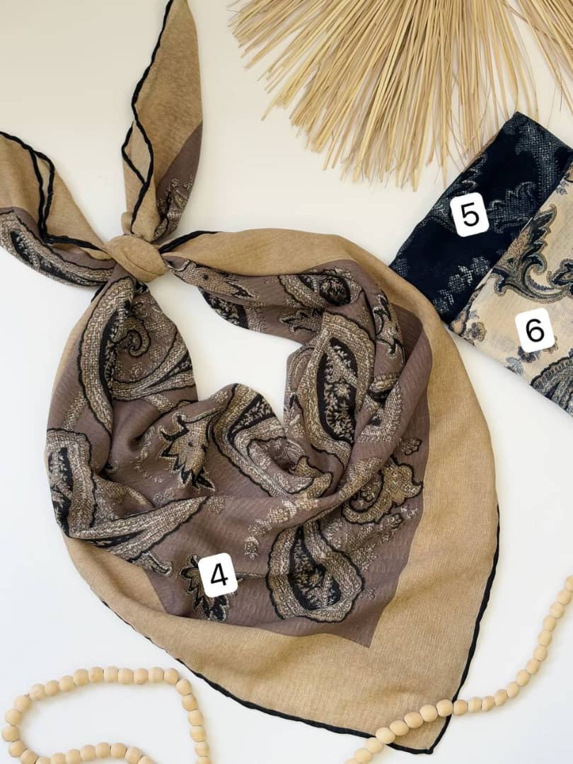 1807- روسری ژاکارد دست دوز