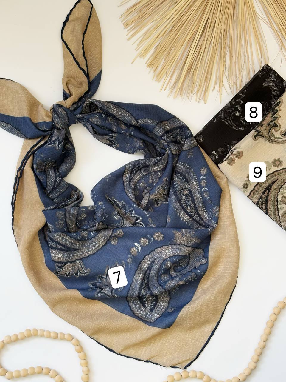 1807- روسری ژاکارد دست دوز