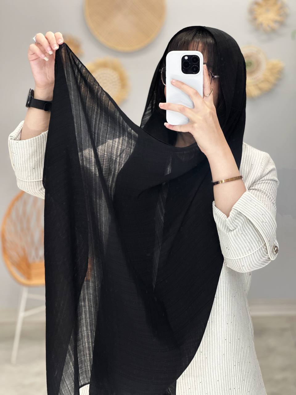 1813- شال مشکی نور(ویژه محرم)