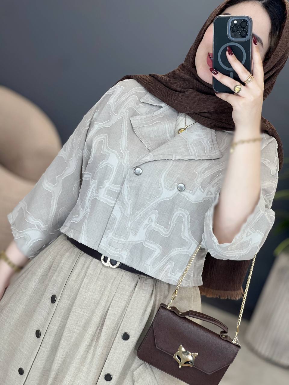 2009-کت و دامن دکمه پرچی