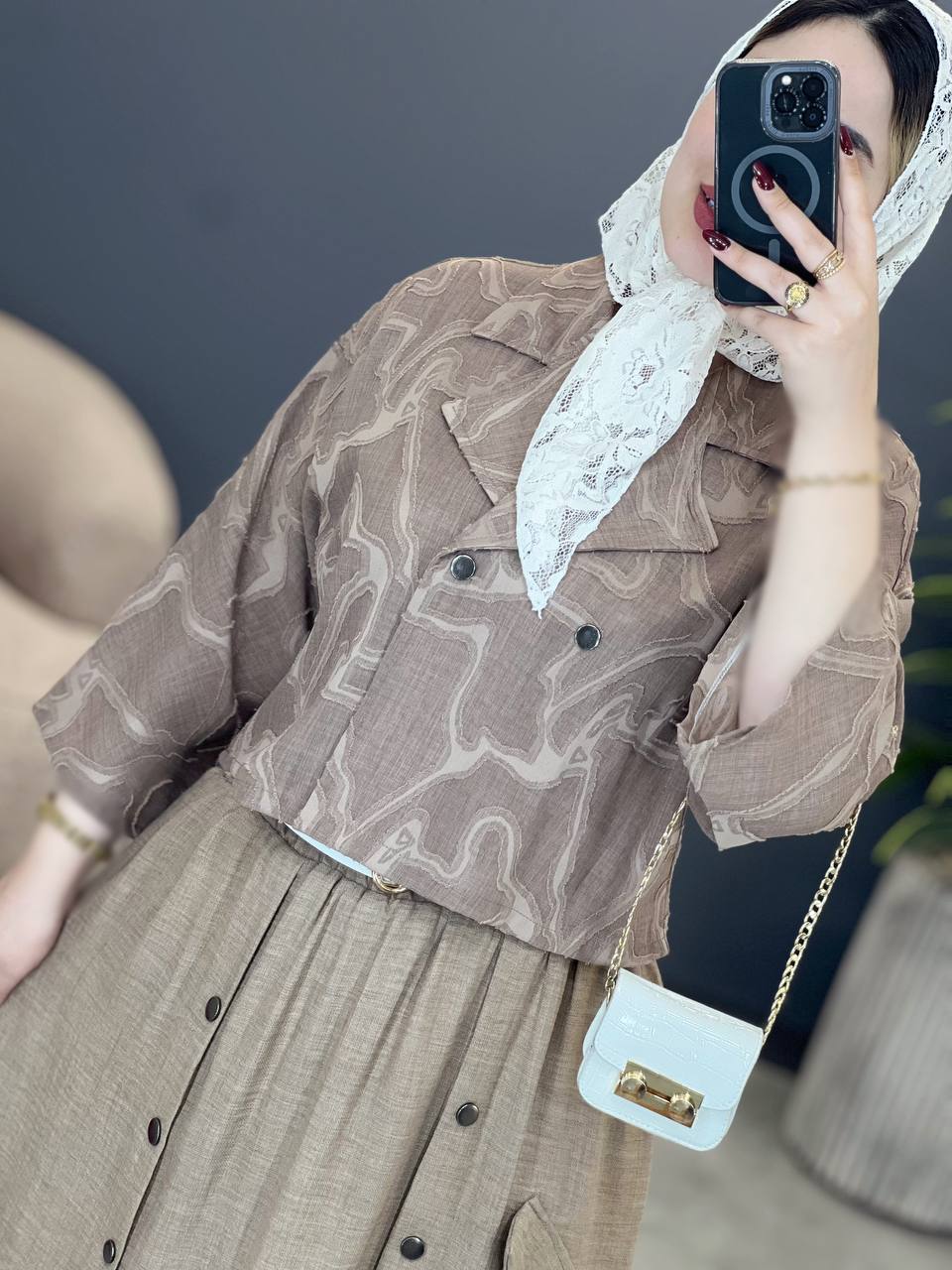 2009-کت و دامن دکمه پرچی