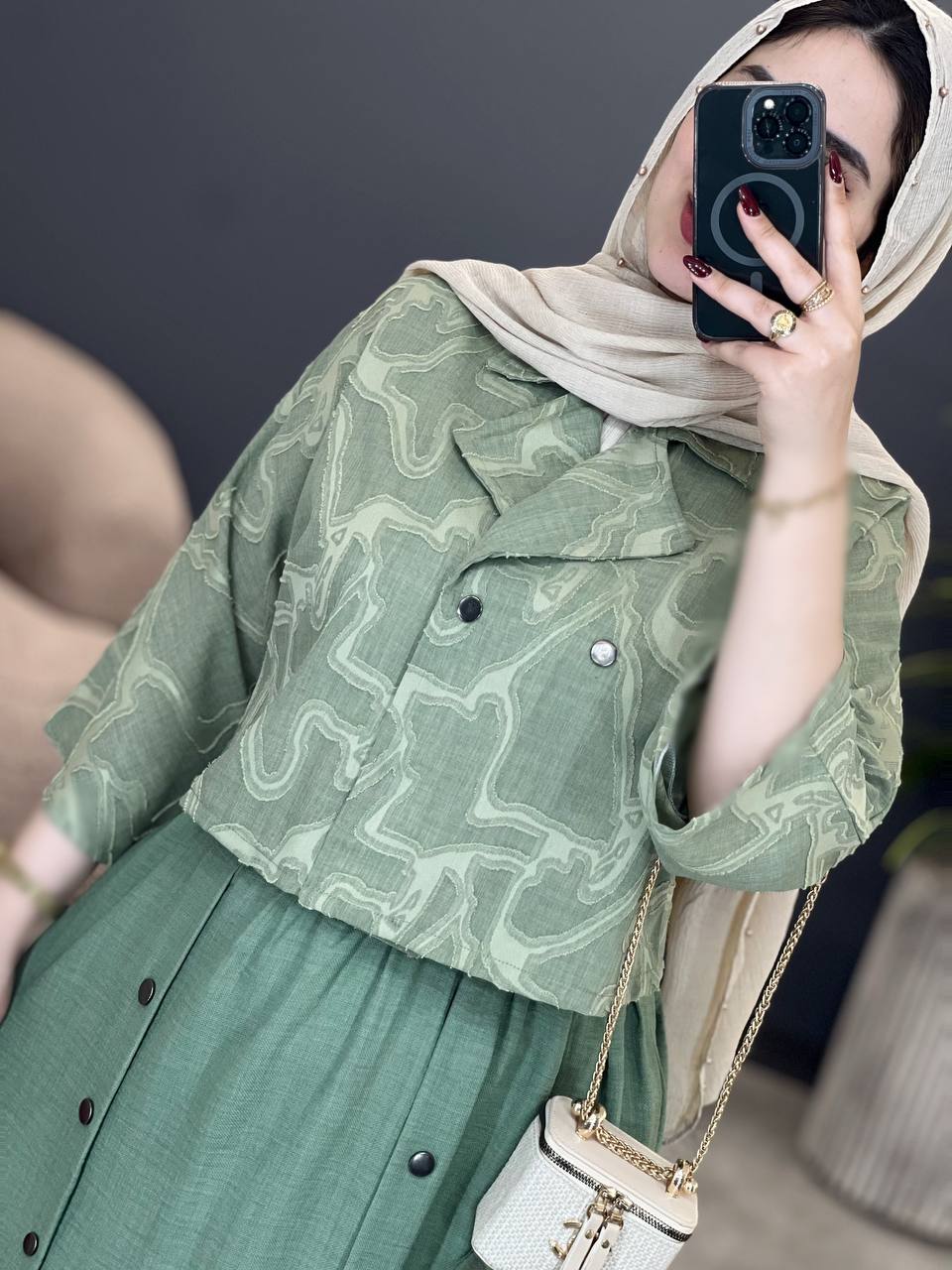 2009-کت و دامن دکمه پرچی