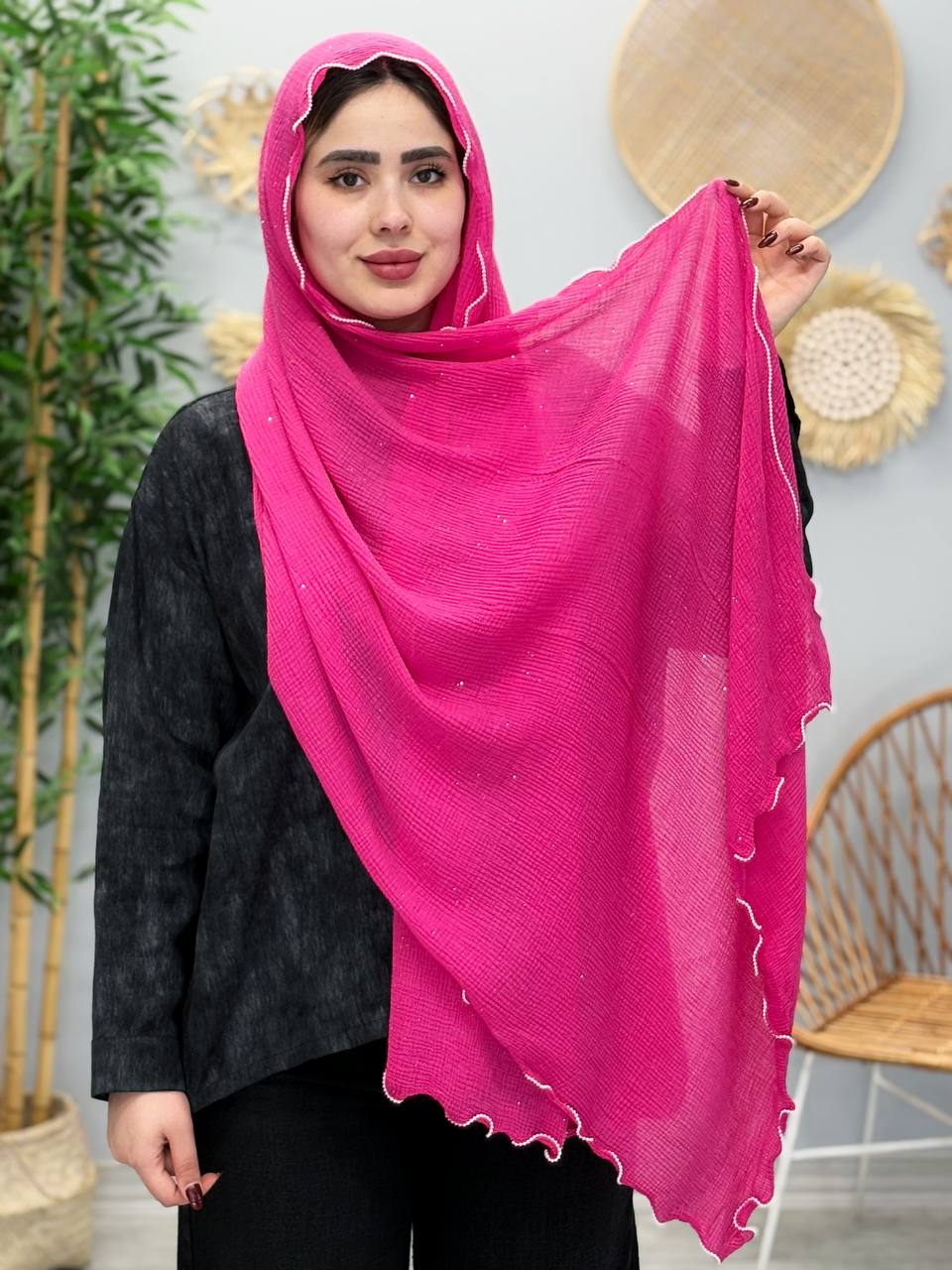 2015-شال وارداتی لبه مروارید