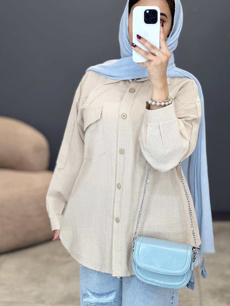 2048-شومیز لینن آفرین