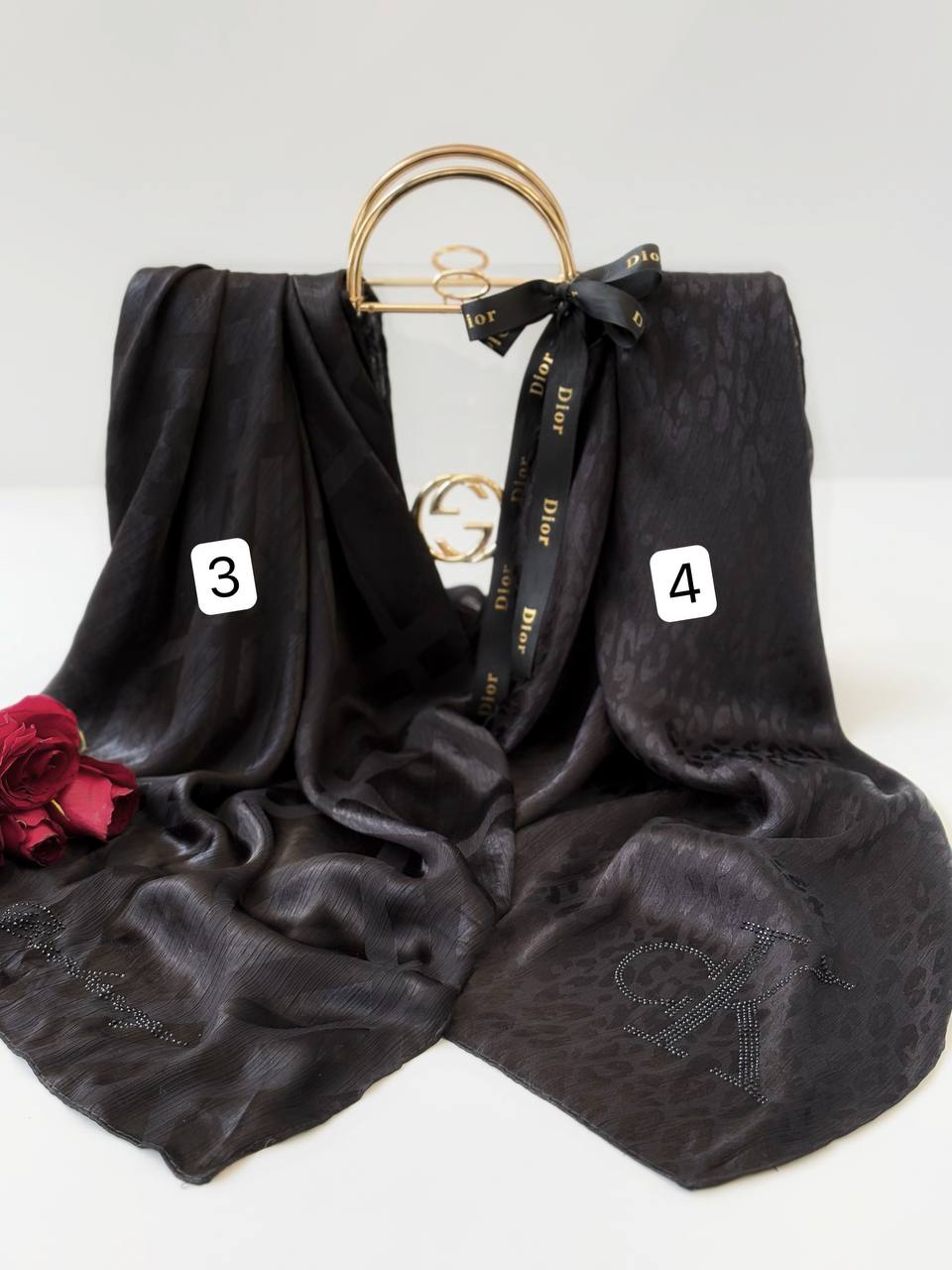 2051-شال ابریشم ژاکارد ترک