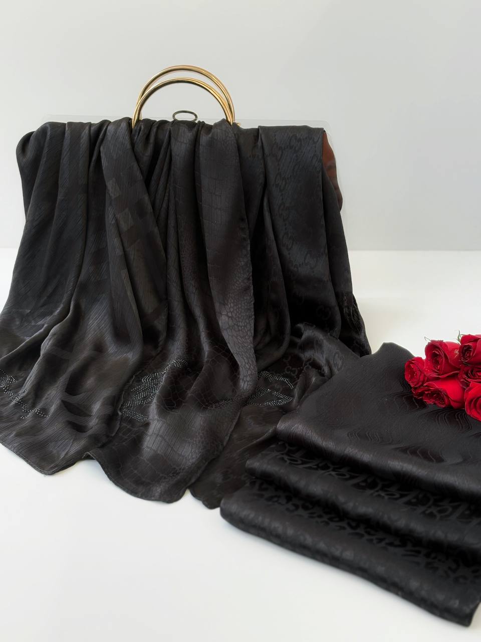 2051-شال ابریشم ژاکارد ترک