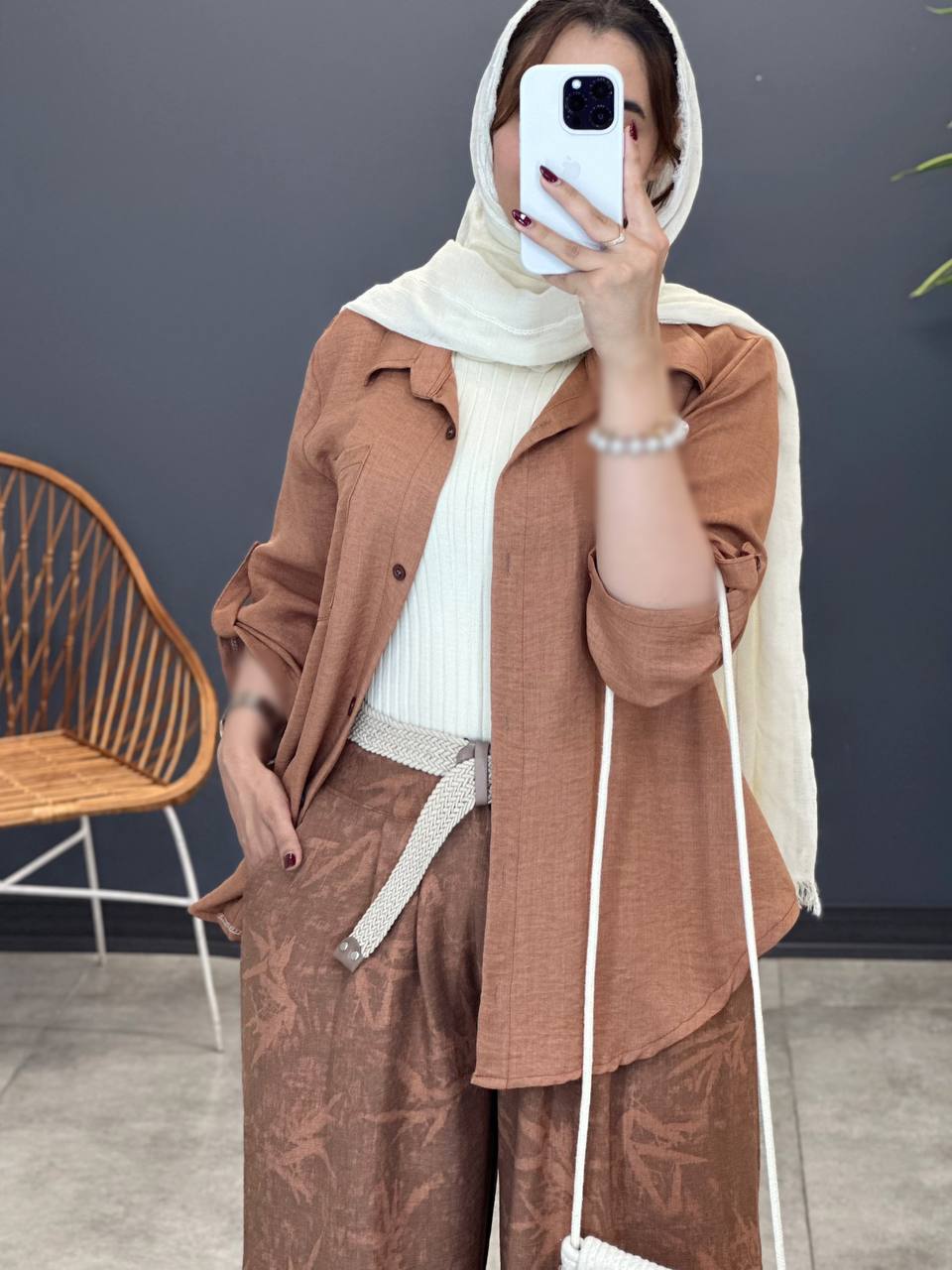 2056-شومیز و شلوار تیلا