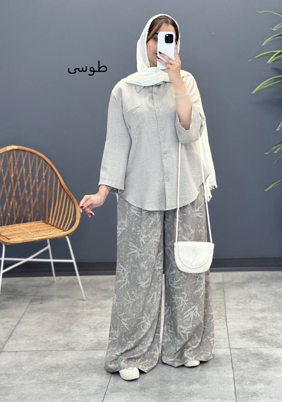 2056-شومیز و شلوار تیلا