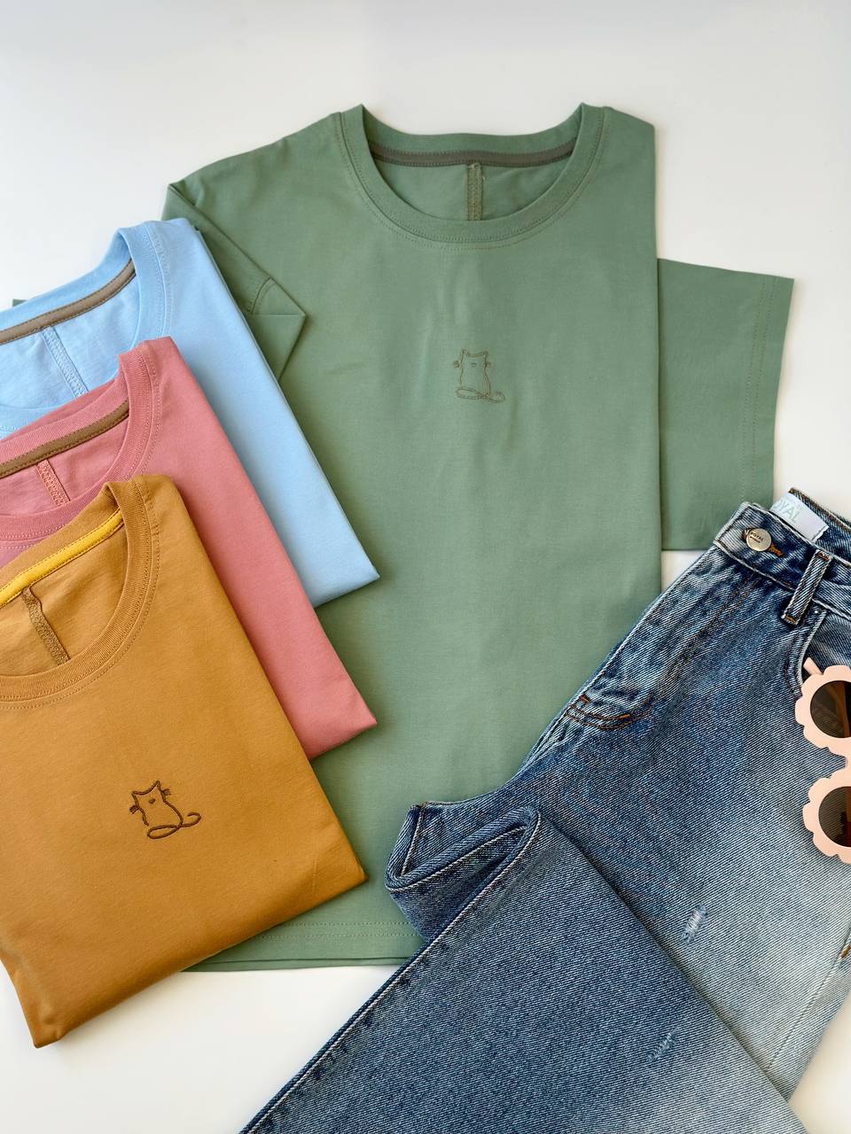 2057-تیشرت باکسی گربه