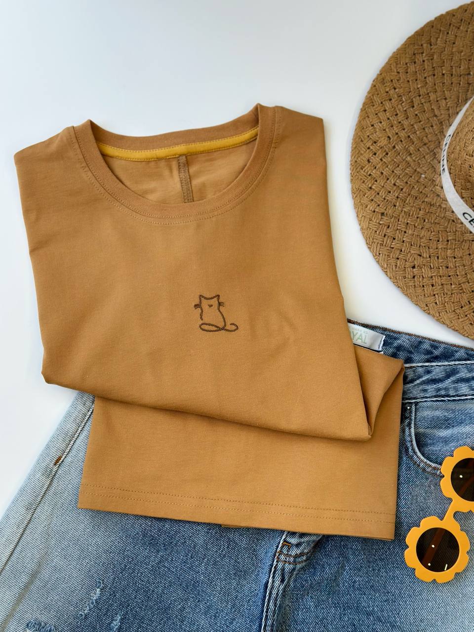 2057-تیشرت باکسی گربه